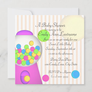 Invitation Baby shower Bubblegum