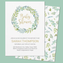 Baby shower Budget Vert Eucalyptus