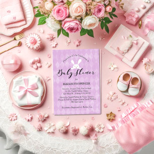 Invitation Baby shower Bunny Baby shower violet