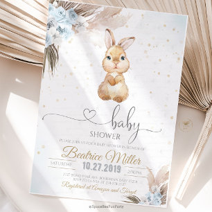 Invitation Baby shower Bunny Boho 