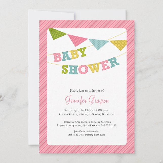 Invitation Baby shower Bunting Baby (Devant)