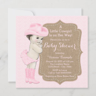Invitation Baby shower Burlap