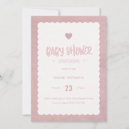 Invitation Baby shower Burlap Rose - Inverse Vide