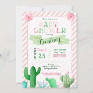 Invitation Baby shower Cactus