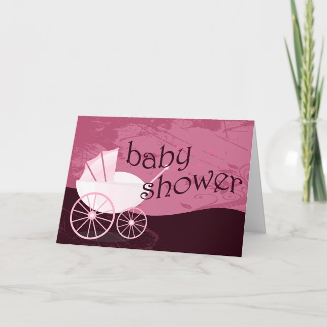 Invitation Baby Shower : calèche : (Devant)