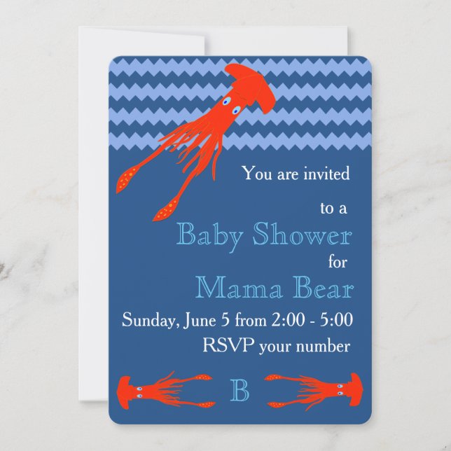 Invitation Baby shower calmar colossal (Devant)