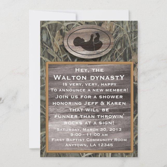 Invitation Baby shower Camo (Devant)