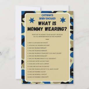 Invitation Baby shower Camo bleu - Nom modifiable, 5x7