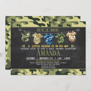 Invitation baby shower Camouflage