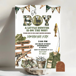Invitation Baby Shower Camouflage Chasse et Pêche