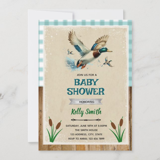 Invitation baby shower canard (Devant)
