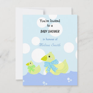 Invitation Baby Shower Canard Jaune