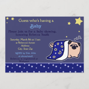 Invitation Baby shower - Carlin couché