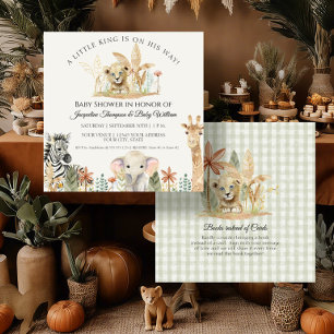 Invitation Baby shower Carré de la Girafe du Petit Roi Lion Z