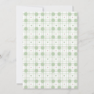 Invitation Baby shower carreaux cœur vert pastel