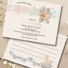 Invitation baby shower | Carte postale Teddy Bear