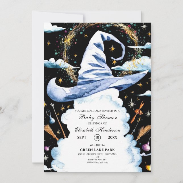 Invitation Baby shower Casquette de l'Assistant Baguette (Devant)