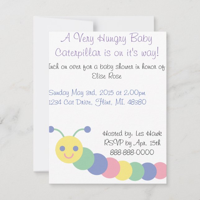 Invitation Baby shower Caterpillar (Devant)