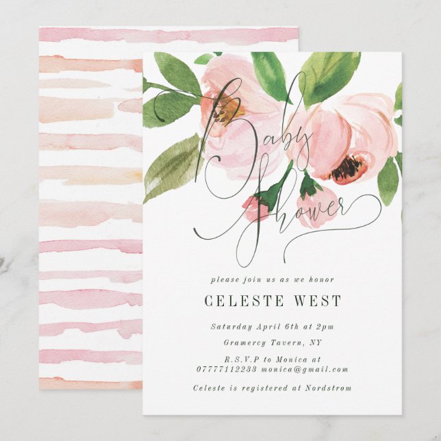 INVITATION BABY SHOWER CÉLÉBRÉE (Devant / Derrière)