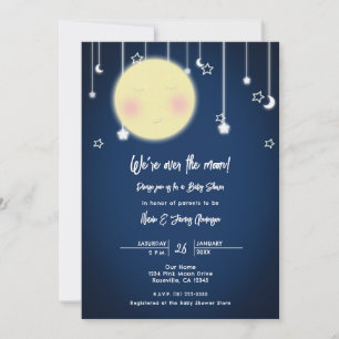 Invitation Baby shower céleste Twinkle Star Moon