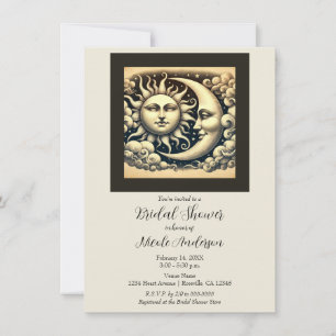 Invitation Baby Shower Céleste Vintage Soleil et Lune