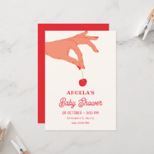 Invitation Baby shower Cerise douce