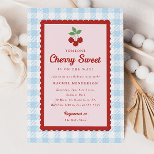 Invitation Baby Shower Cerise Douce