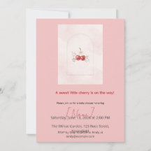 Baby-Shower Cerise, Modifiable