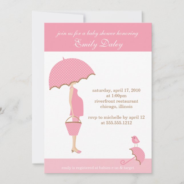 Invitation baby shower {c'est une fille!} (Devant)