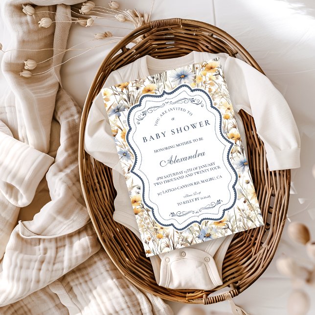 Invitation Baby Shower Champêtre Doré (Créateur téléchargé)