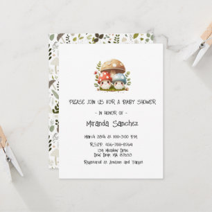 Invitation Baby shower champignon