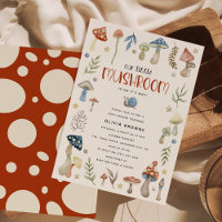 Baby Shower Champignon Aquarelle Fantaisiste