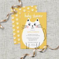Baby shower chat mignon blanc Kitty