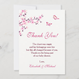 Invitation Baby shower Cherry Blossom Téléchargeable Merci