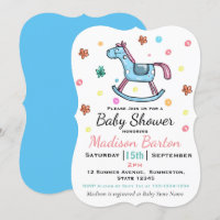 Baby shower Cheval Rose et Bleu Cute