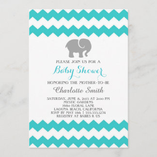 Invitation Baby shower Chevron