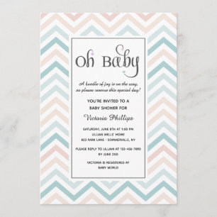 Invitation Baby shower Chevron Pastel