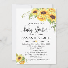 Invitation Baby shower chic boho fleuri et romantique