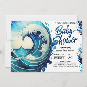 Invitation Baby shower chic de la plage Waves