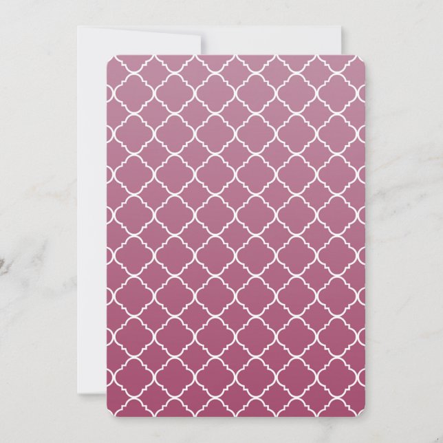 Invitation Baby shower Chic Pink Ombre (Devant)