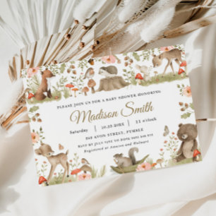 Invitation Baby shower chic Vintage d'animaux de bois