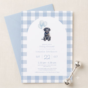 Invitation Baby Shower Chien Bébé Labrado Retriever Gingham B