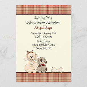 Invitation Baby shower Chien Chien Chien Chien Chien Puppy In