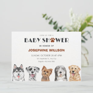 Invitation Baby shower chien mignon