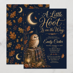 Invitation Baby Shower Chouette Forêt Automnale