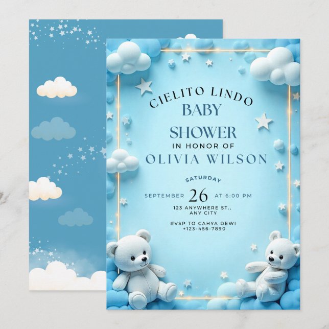 Invitation Baby shower Cielito Lindo (Devant / Derrière)