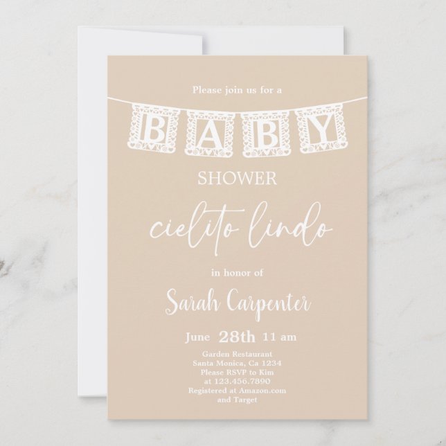 Invitation Baby shower Cielito Lindo (Devant)