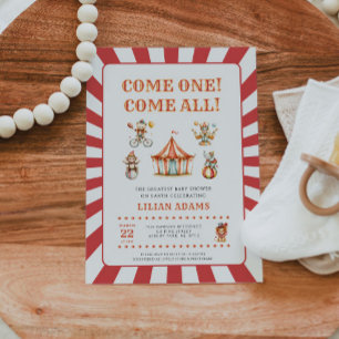 Invitation Baby Shower Cirque Vintage