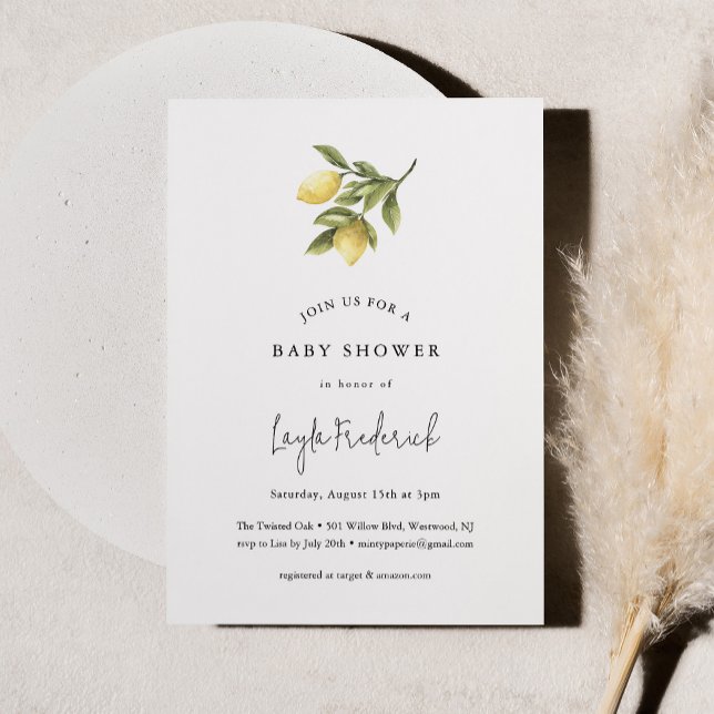 Invitation Baby shower CITRON Lemon (Créateur téléchargé)