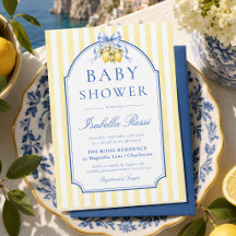 Baby Shower Citron Ruban Bleu de la Côte d'Amalfi